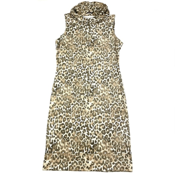 J. McLaughlin Leopard Faux Suede Dress Sz M